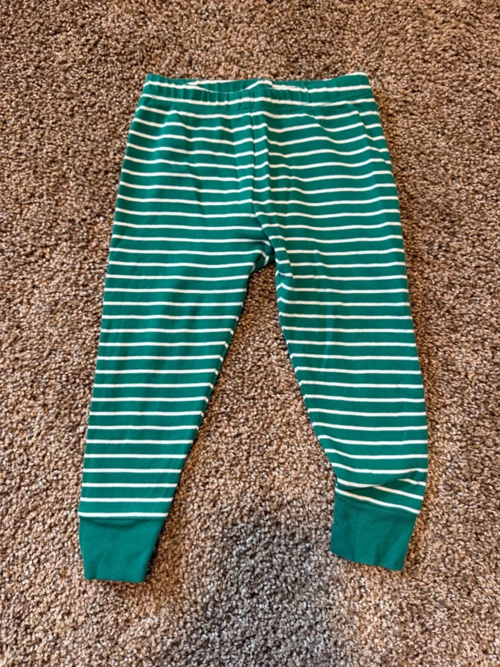 PETITE PLUME Pima Cotton Green & White Stripe Pajama Set